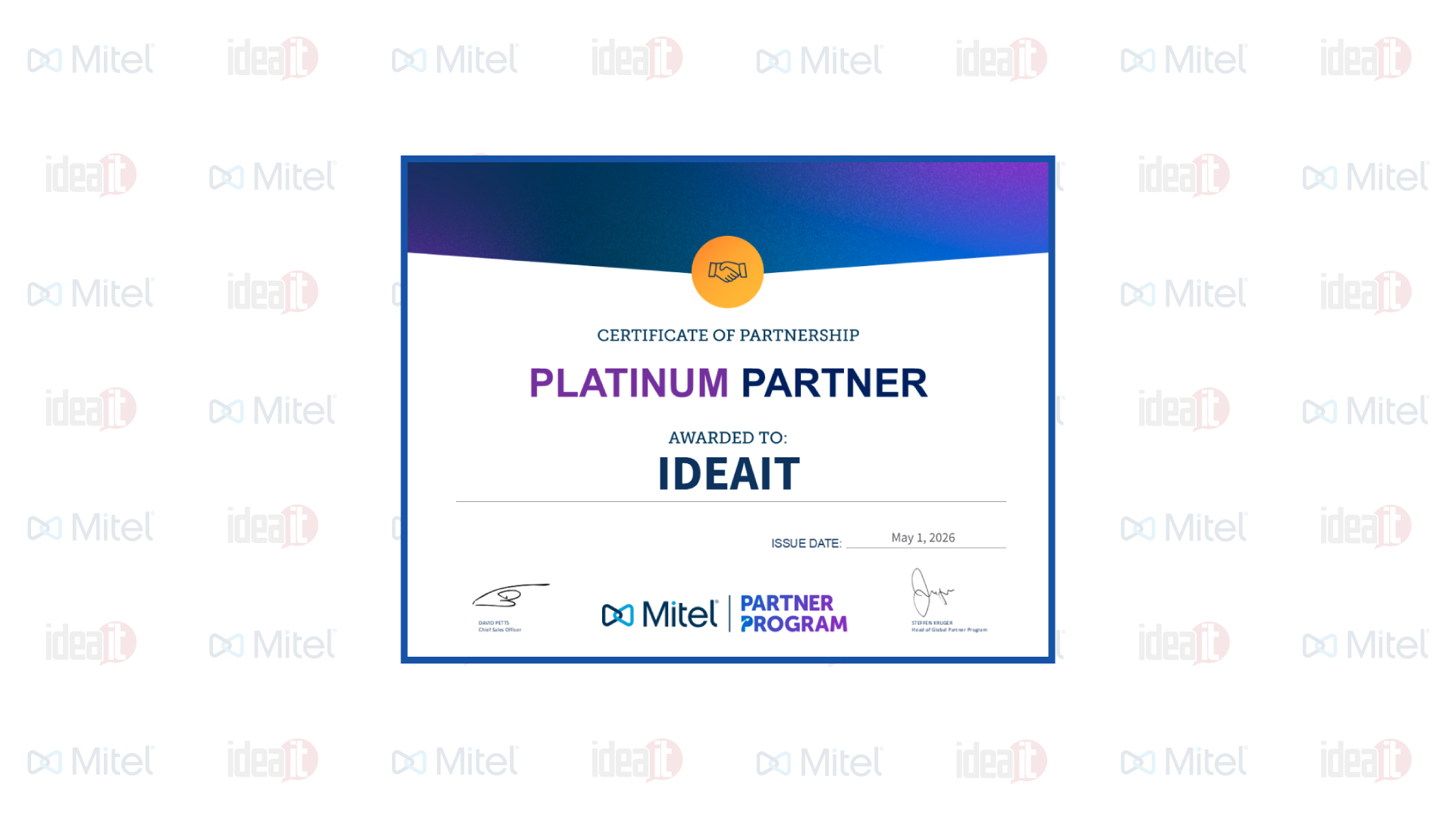 IDEA IT raggiunge il livello Platinum del Mitel Global Partner Program
